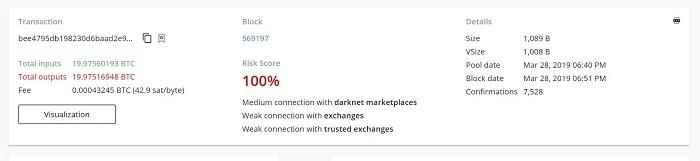 Bitfinex 2000 BTC 交易涉嫌洗钱和 Mixing，多个交易所直接或间接参与