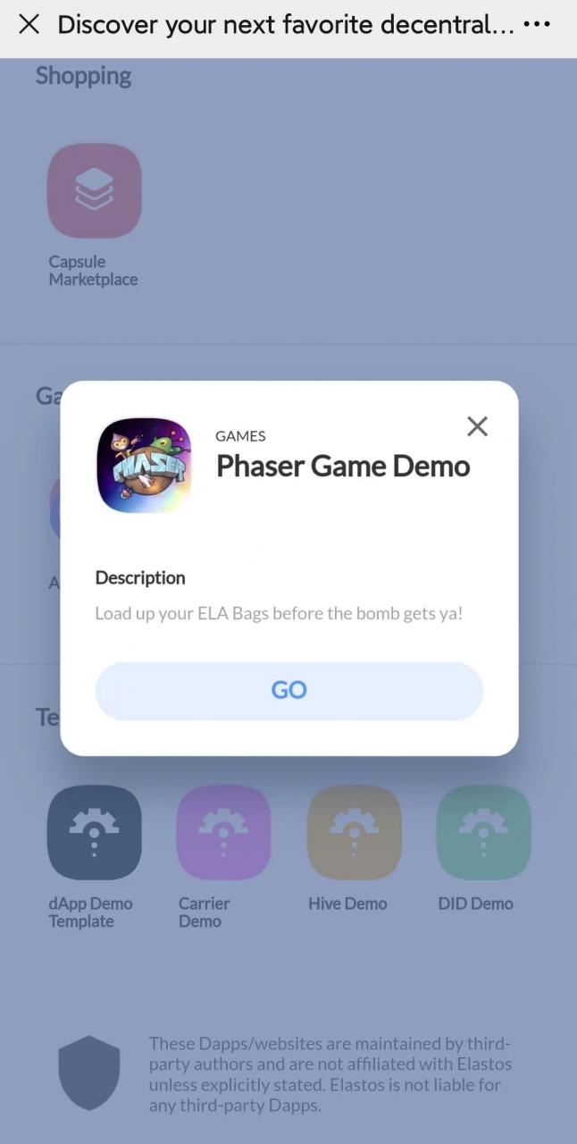 elastOS 谍报站 | Phaser Game 和 HTML Game 体验