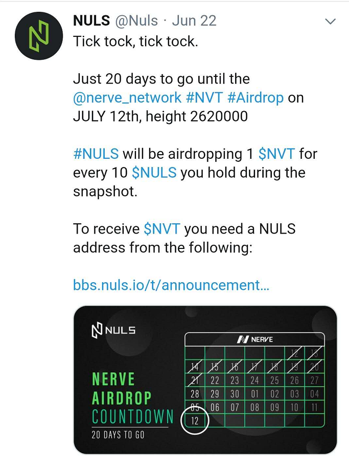 NULS将在7月12日实施首次减产| NULS项目6月下半月简报