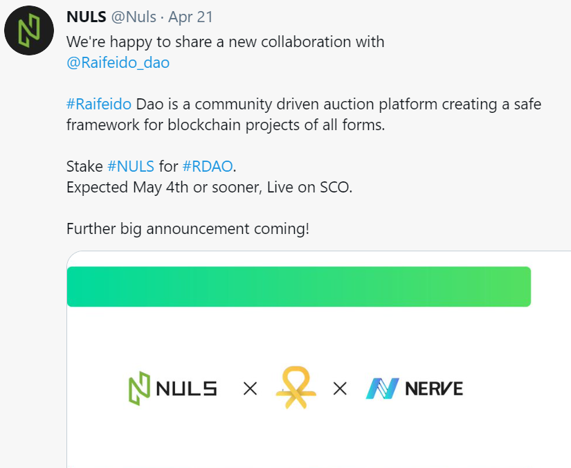 NULS社区2021年4月下半月简报|NULS异构跨链生态NerveNetwork即将支持OKExChain主网跨链