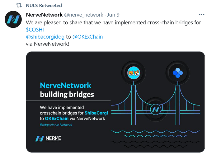 NULS社区2021年6月上半月简报| NULS生态跨链桥NerveBridge DApp为万链互联助力